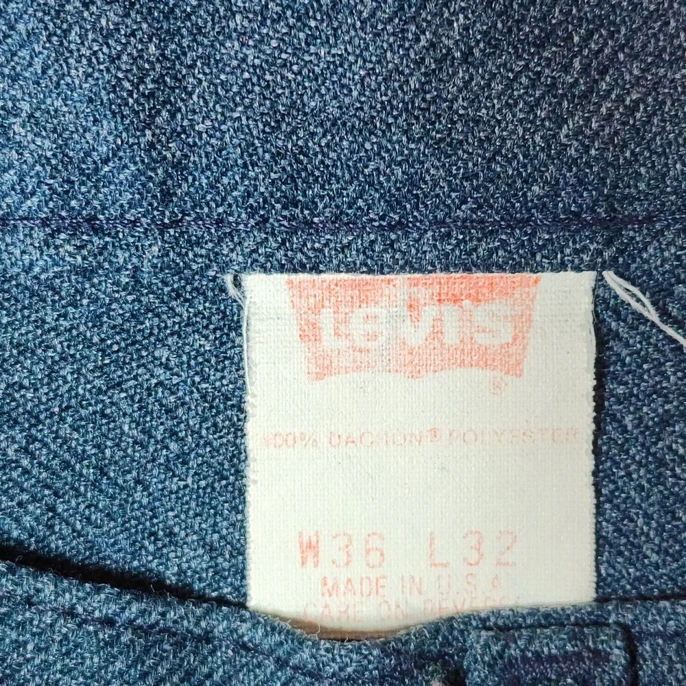 Vintage Levi's Action Slacks Men's 36x32 Blue Dacron Polyester Retro